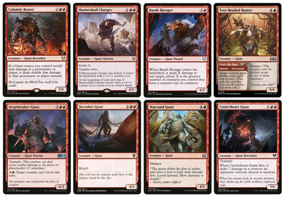 MTG - 8 x verschiedene FOIL Red GIANT Zauber - Commander / Modern - M/NM