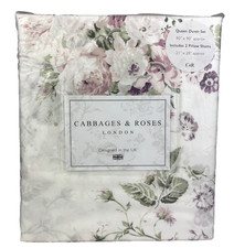 Cabbages & Roses QUEEN Duvet Set Constance Peony Pink White Floral FlowerCottage