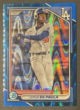 Bowman 2024 Chrome Prospects Josue De Paula Blue RayWave #BCP-12 Dodgers /150