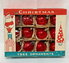 Nice Complete SET 12 2" Vintage Glass Ornaments POLAND Original Fantasia Box