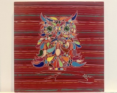 ''Eule'' LiBo Art Gallery Original Gemälde Acryl auf Sperrholz Mosaik