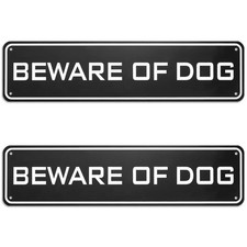 Ripeng Beware of Dog Sign Aluminum Not 3 x 12 inches, black and white