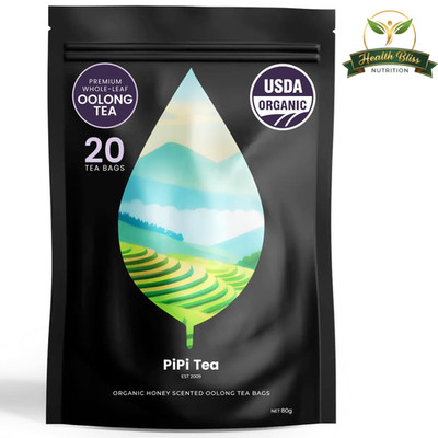 PiPi Tea Organic Oolong Tea   20 Bags (4g Each) Whole Leaf   Bulk Tea
