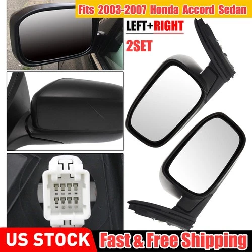 2SET Side View Mirror Set Left & Right Power Fits 2003-2007 Honda Accord Sedan