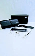 🔥🔥🔥NEW MONT BLANC MB0349 C2 AUTHENTIC EYEGLASSES FRAME SILVER 57-17 140 