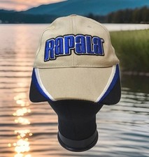 Rapala Khaki Blue Embroidered Logo Adjustable Cap Infinity Headwear EUC