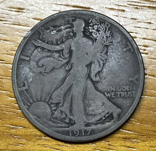 1917  Key Date Liberty Walking Silver Half Dollar Good Circulated Condition