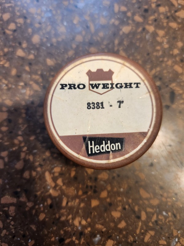 Heddon "Pro Weight" fly rod tube, specifically for Model 8381-7. Tube Cap