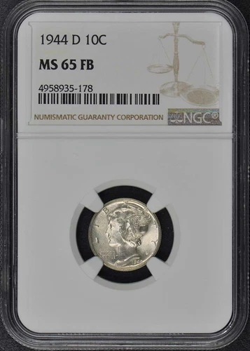 1944-D Mercury Dime 10C NGC MS65FB
