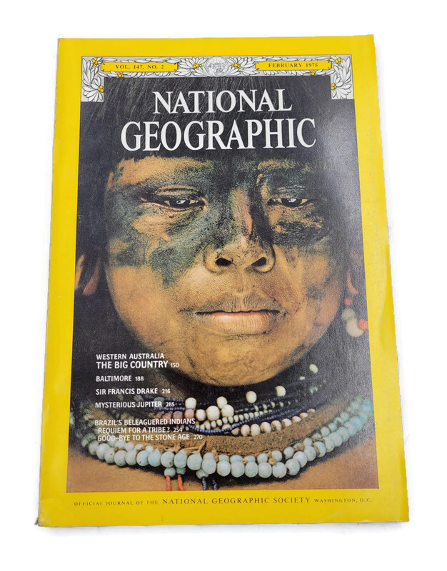 National Geographic February 1975 Drake Jupiter Baltimore Brazilians Indians