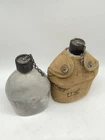US Military Issue WW2 WWII  Metal Water Canteen with Canvas Pouch Set Of 2