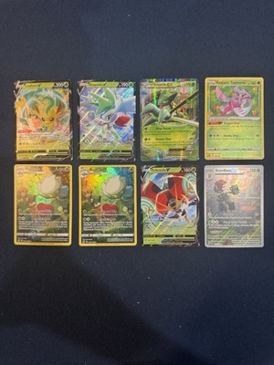 Grass Type Pokémon Card Lot   Leafeon V, Shaymin V, Sceptile EX, Roserade & More