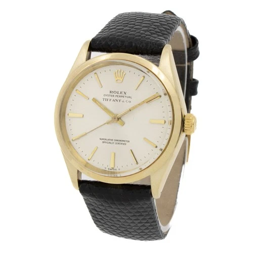 Men's Tiffany & Co. Rolex Oyster Perpetual Ref.#1002 14KYG Silver Dial W252951-1