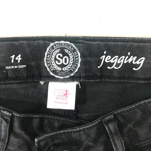 SO Mid-Rise Black Stretch Jeggings Girls 14 - Picture 3 of 5