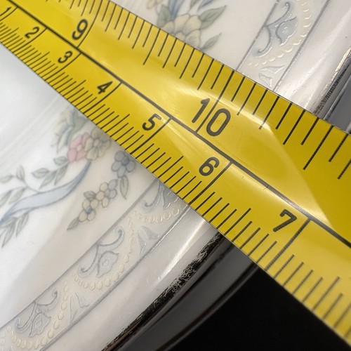 Somerset by XL Excel 10” Dinner Plates Floral Ribbon China Set of 4 Pastel VTG - Picture 6 of 6