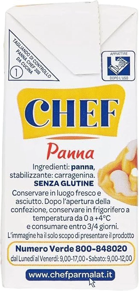 Parmalat Panna Chef Kochsahne, 200ml, 20er Pack+Polpa 400g