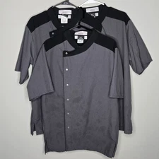 ARAMARK Chef Coat 3 Pack Mens MEDR Grey Button-Up Snap - Fry Cook/Used Condition