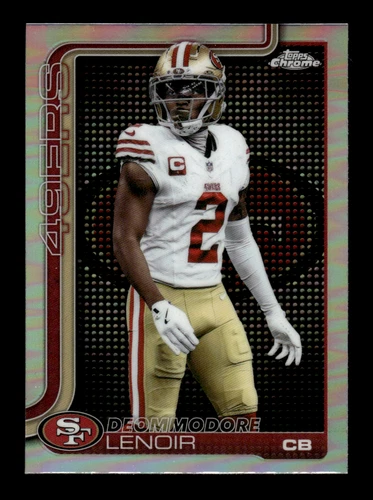 2025 Topps Chrome Football Deommodore Lenoir #269 Lightboard Logo Refractor