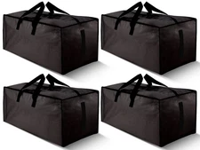 4 Pack Large Strong Moving Bags with Zippers & Carrying Handles - Water-Resis...
