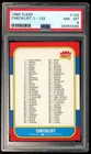 1986 Fleer #132 Checklist 1-132 PSA 8