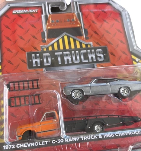 H.D. Trucks Greenlight 1972 CHEVROLET C-30 RAMP TRUCK & 1968 CHEVROLET IMPALA SS
