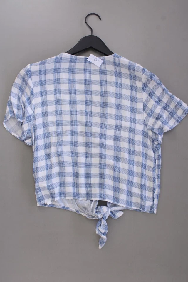 ✨ Springfield Karobluse Classic Bluse für Damen Gr. 42, L kariert Kurzarm blau ✨ - Bild 4 von 4