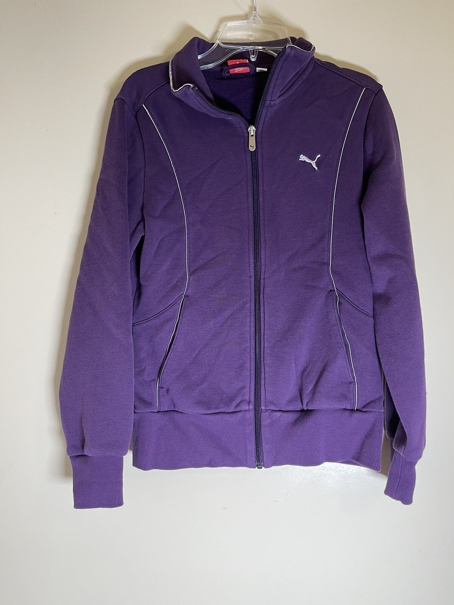 Puma Track Jacket Women's Small Sport Lifestyle Purple Full Zipper