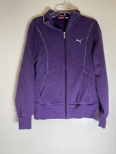 Puma Track Jacket Women  s Small Sport Lifestyle Purple Full Zipper Thumb Hole