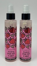 2 NEW BATH  BODY WORKS STRAWBERRY POUND CAKE DIAMOND SHIMMER MIST SPRAY 4.9 OZ