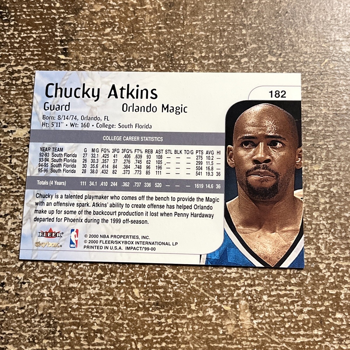 1999-00 SkyBox Impact Orlando Magic Basketball Card #182 Chucky