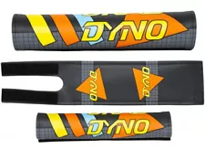 Dyno bmx pads,OLDSCHOOL SE BMX SET GT BLACK/ORANGE/YELLOW RETRO NEW