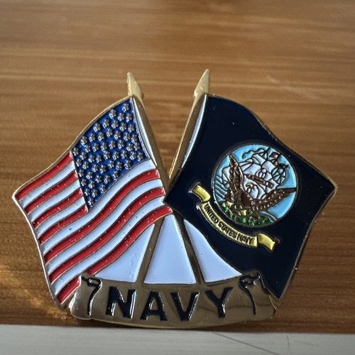 "Sombrero con solapa con bandera militar estadounidense de los Estados Unidos y bandera de la Marina de los Estados Unidos pin corbata tac 1,25" - Imagen 2 de 6