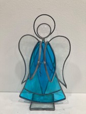 Vintage Stained Glass Angel Free Standing Handcrafted