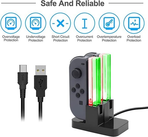 Nintendo Switch POWER JOY Charging Dock with a USB Type-C Charging Cord- Black - Picture 9 of 12