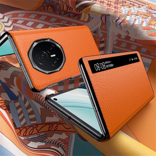 Genuine Cowhide Leather Magnetic Case for Honor Magic V3 Window View Full Cover - Picture 11 of 17