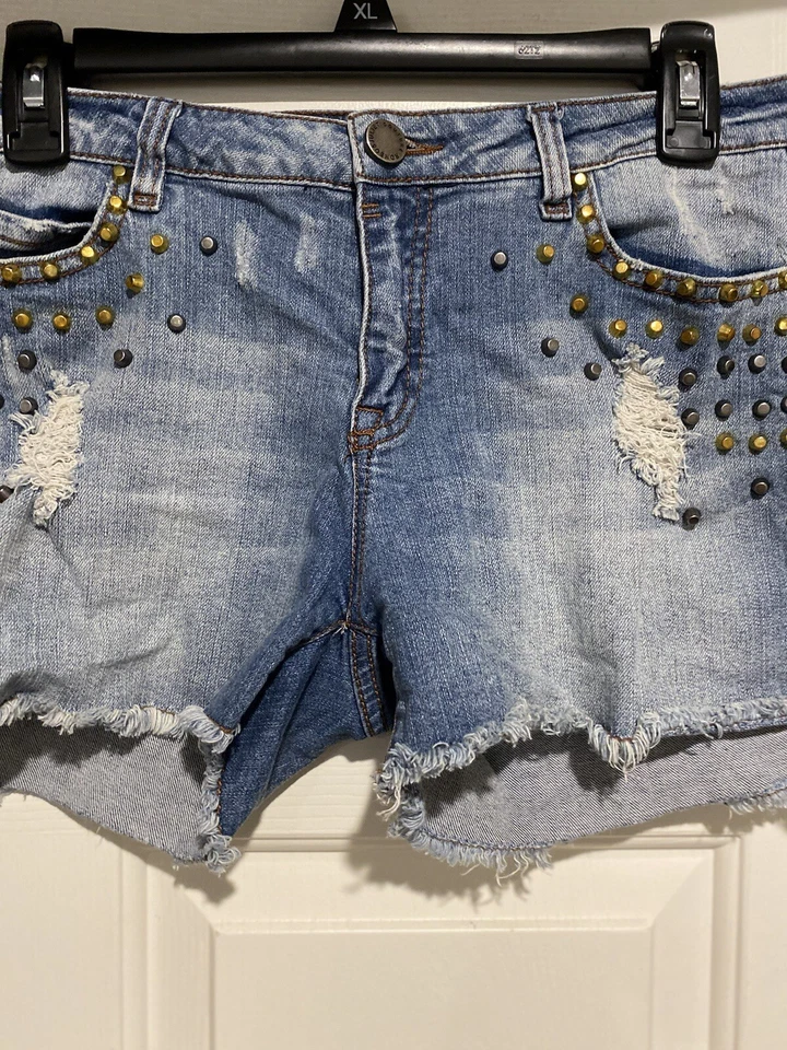 Pantalones Cortos Vaqueros Romeo & Juliet Couture Corte Talla 29 Azul Adornado B6 Foto 2 de 4