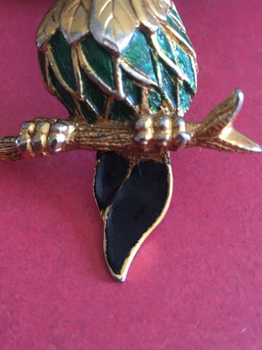 VINTAGE RARE BROCHE OISEAU PERROQUET MARCEL BOUCHER BIRD PARROT BROOCH - Foto 2 di 11