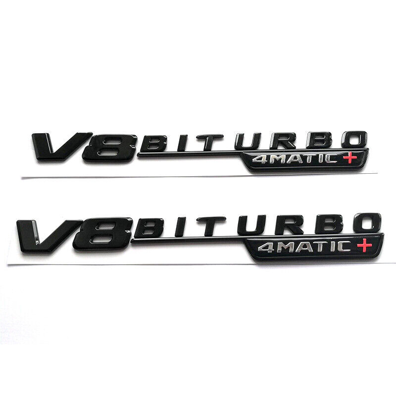 2X V8 BITURBO 4MATIC+ Plus Fender AMG Emblem CHROME Mercedes GLE63 C63 S63 GT63