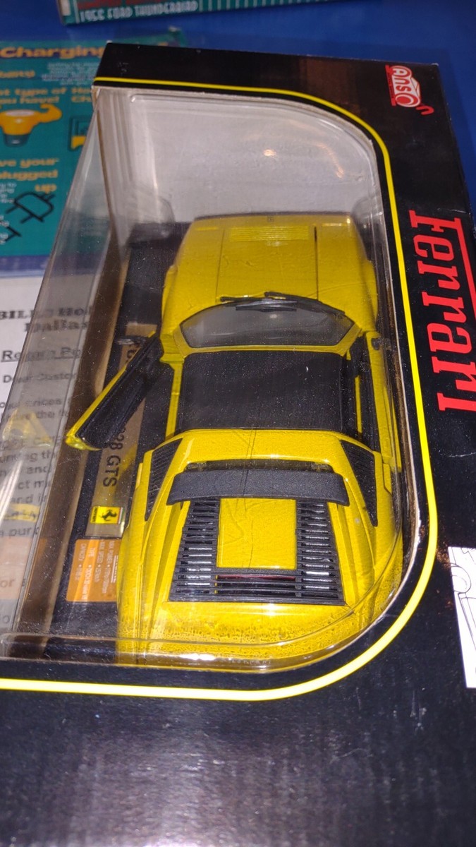 ANSON FERRARI 328 GTS Yellow 1:18 Scale Die-cast Metal model car