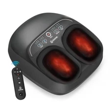  Foot Massager Machine with Heat, FSA HSA Eligible Shiatsu Feet Massager Black