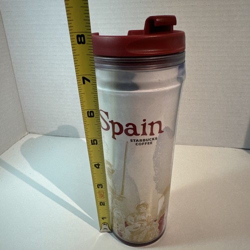 Starbucks Spain 2004 Global Icon Series 12 Oz Plastic Tumbler Lid Travel Mug Cup - Picture 17 of 17