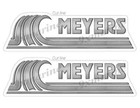 Meyers Brushed Metal Style Vinyl Decal Boat Stickers 2 Pc Set, 10" x 3"