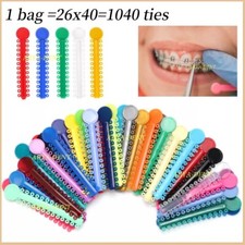 1040pcs Dental Orthodontic Ligature Ties Braces Elastic Rubber Bands 40 Colors