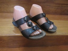  170 MEPHISTO CORK SANDALS Shoes France Straps Leather Jewel Dark Gray 38 8 M