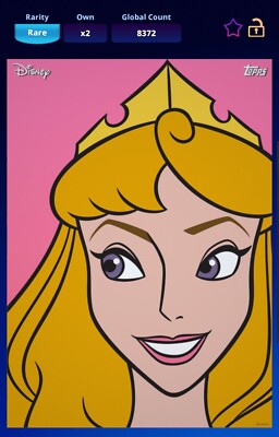 Topps Disney Collect Digital Princess Up Close Portrait AURORA Color