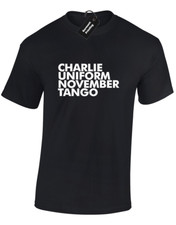 CHARLIE UNIFORM MENS T SHIRT FUNNY RUDE DESIGN QUALITY PREMIUM JOKE GIFT IDEA