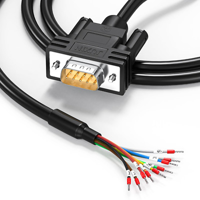 DB9 Serial Cable RS232 RS485 RS422 Extension Cable DB9 Male to Bare Wire Cable