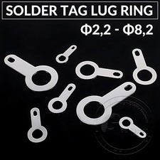 Solder Tag Lug Ring Earth Connector Brass Alloy M2.2-M8.2 Pack of 10/20/50/100