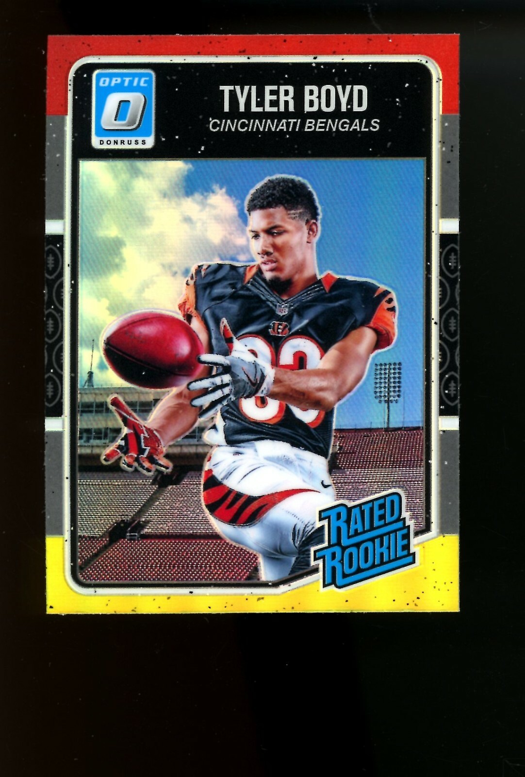 2016 Optic #197 Tyler Boyd Cincinnati Bengals Red Yellow Prizm Holo RC Rookie