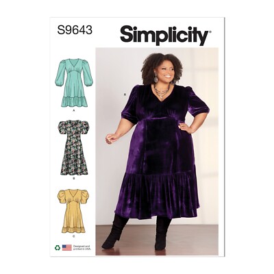 Simplicity Schnitt Nr S9643.W3 Kleid Gr. 56 - 64